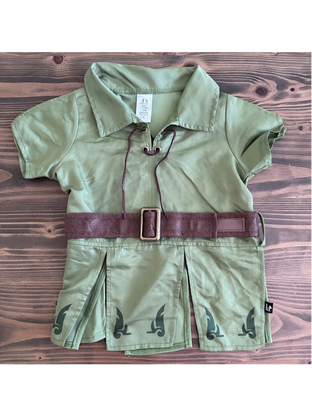 Little Adventures Peter Pan Costume Toddler Green Tunic Brown Belt 1–3T